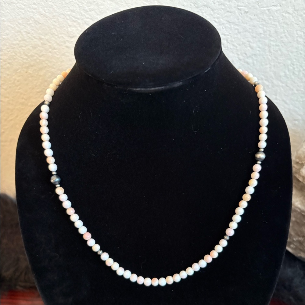 Pink Conch & Navajo Pearl Necklace